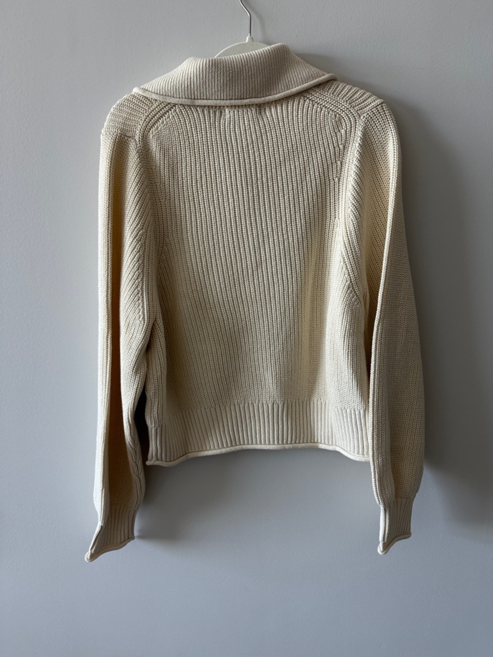 J. Crew Cream Button-Detail Ribbed Turtleneck Sweater - Picture 7 of 7
